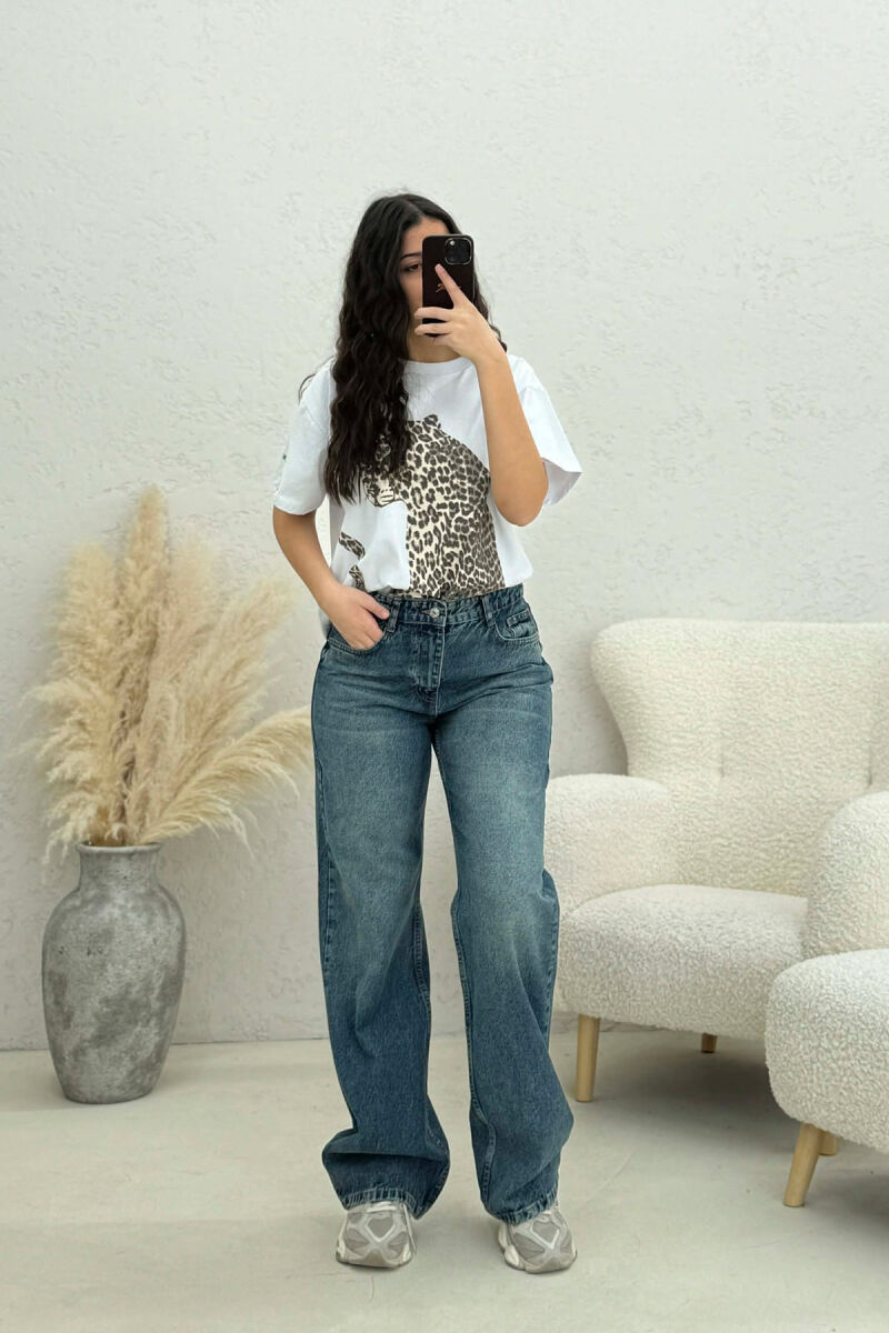 WIDE LEG ONE COLOR WOMEN JEANS BLUE/BLU - 2