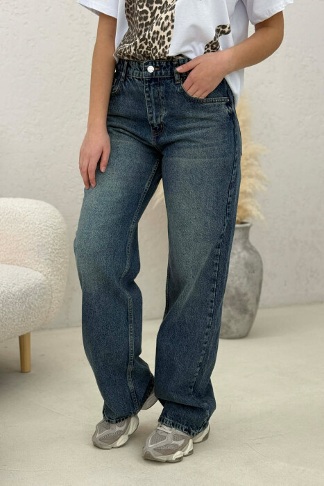 WIDE LEG ONE COLOR WOMEN JEANS BLUE/BLU - 6