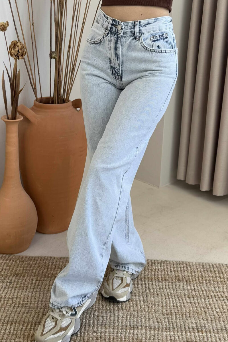 WIDE LEG ONE COLOR WOMEN JEANS LIGHTBLUE/BZ - 2