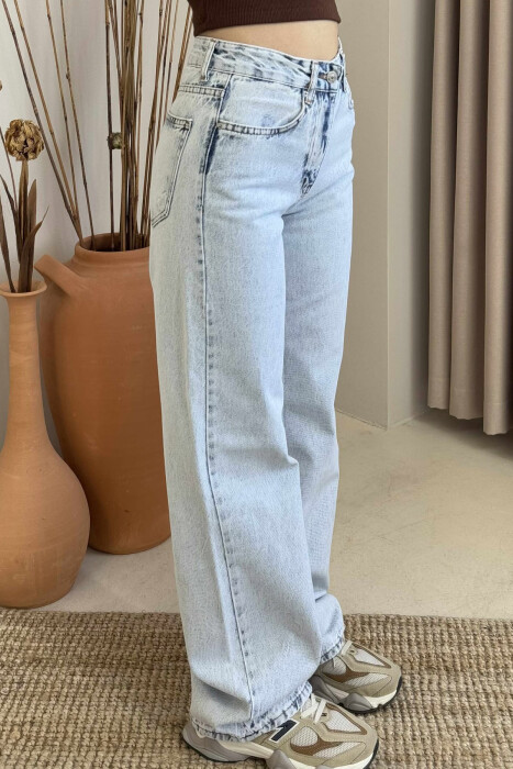WIDE LEG ONE COLOR WOMEN JEANS LIGHTBLUE/BZ - 3