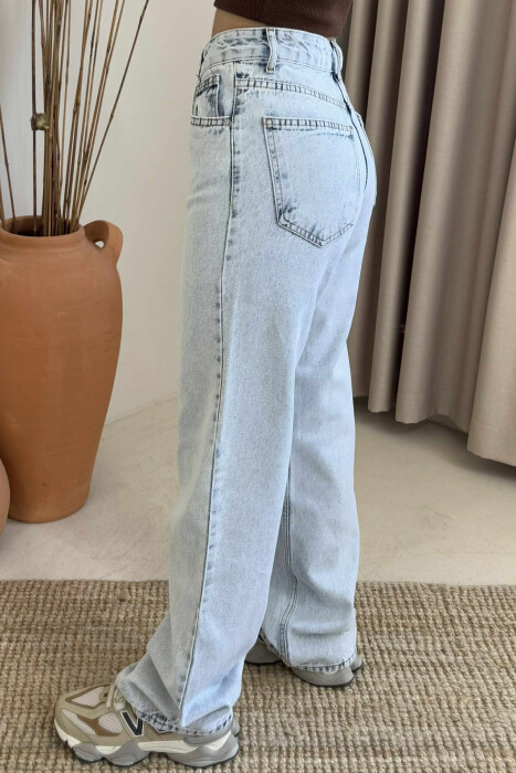 WIDE LEG ONE COLOR WOMEN JEANS LIGHTBLUE/BZ - 4