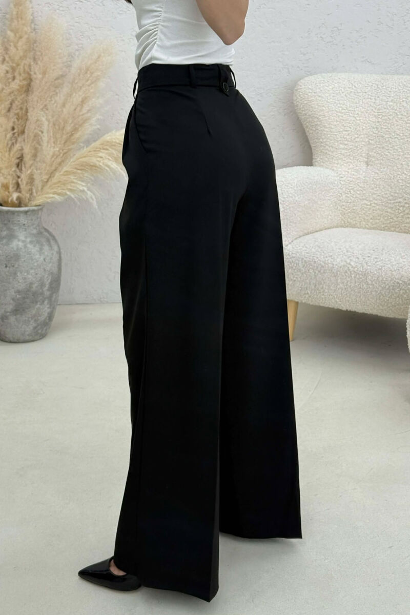 WIDE LEG ONE COLOR WOMEN TROUSERS BLACK/ E ZEZE - 3
