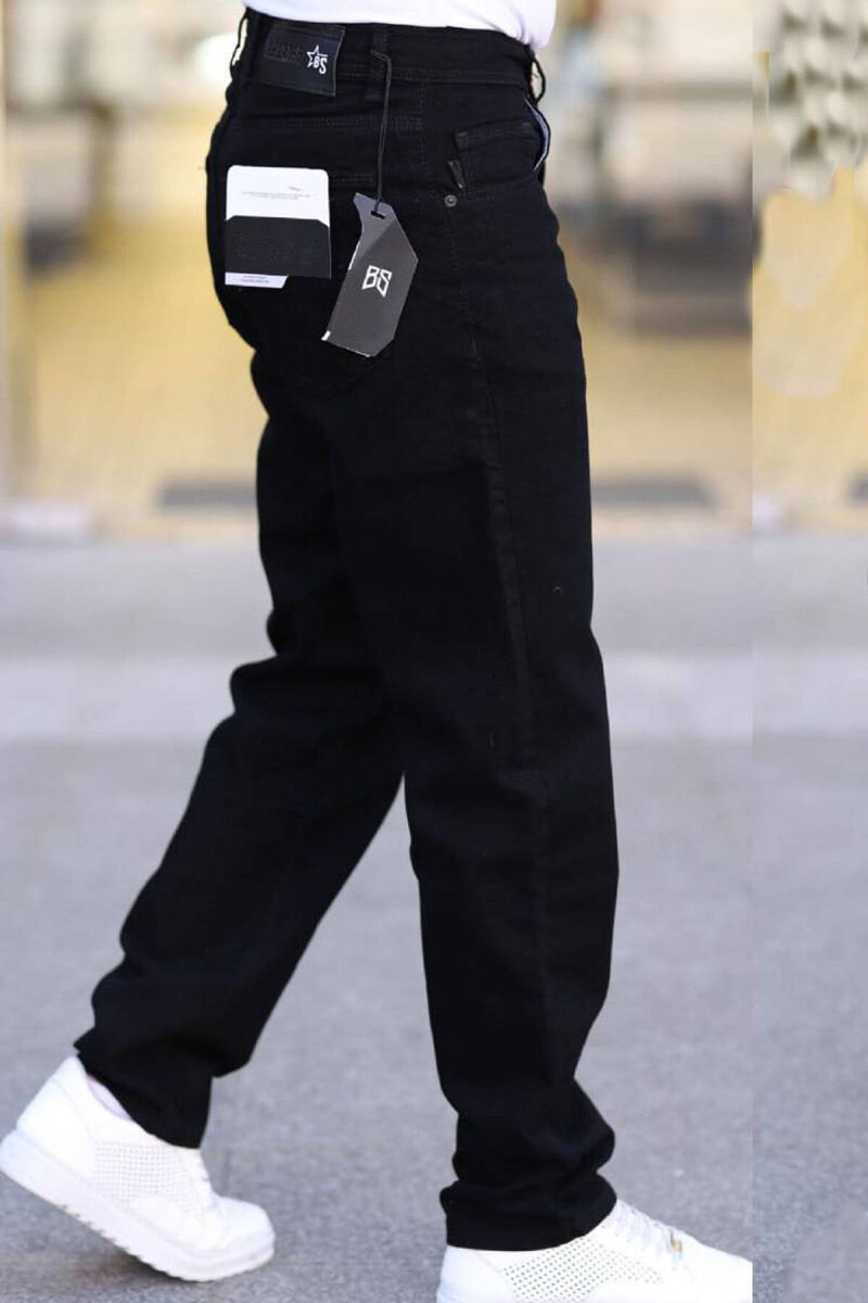 WIDE LEG SIMPLE MEN JEANS BLACK-BLACK/ZZ - 2