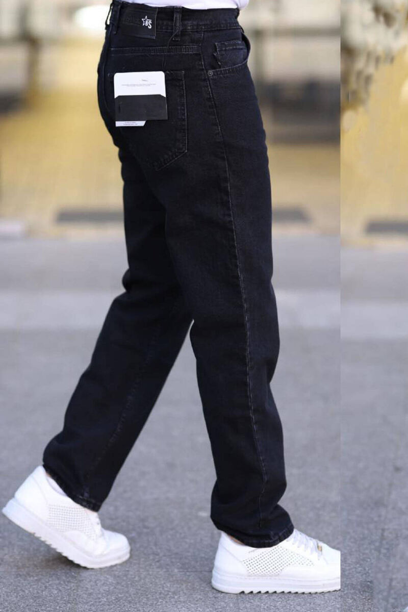 WIDE LEG SIMPLE MEN JEANS BLACK/ E ZEZE - 2