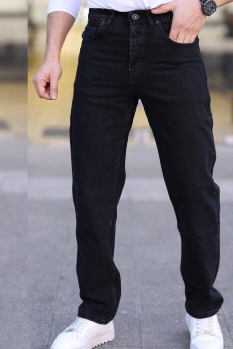 WIDE LEG SIMPLE MEN JEANS BLACK/ E ZEZE 