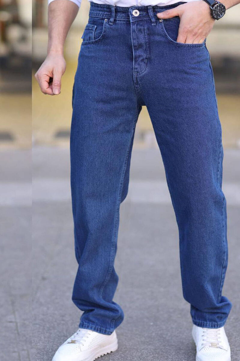 WIDE LEG SIMPLE MEN JEANS BLUE/BLU - 1