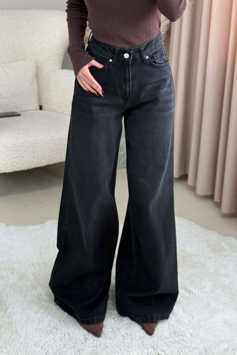 WIDE LEG SIMPLE WOMEN JEANS BLACK/ E ZEZE 