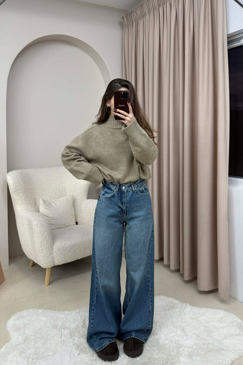 WIDE LEG SIMPLE WOMEN JEANS BLUE/BLU - 3