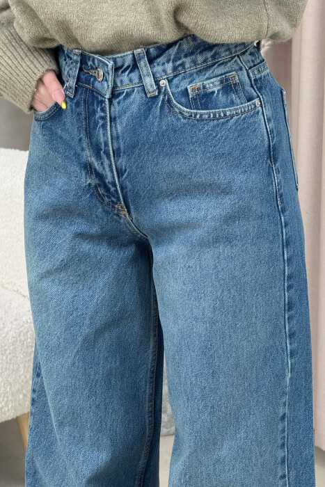 WIDE LEG SIMPLE WOMEN JEANS BLUE/BLU - 4