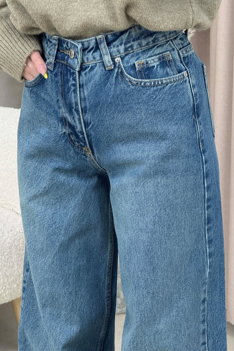 WIDE LEG SIMPLE WOMEN JEANS BLUE/BLU - 4