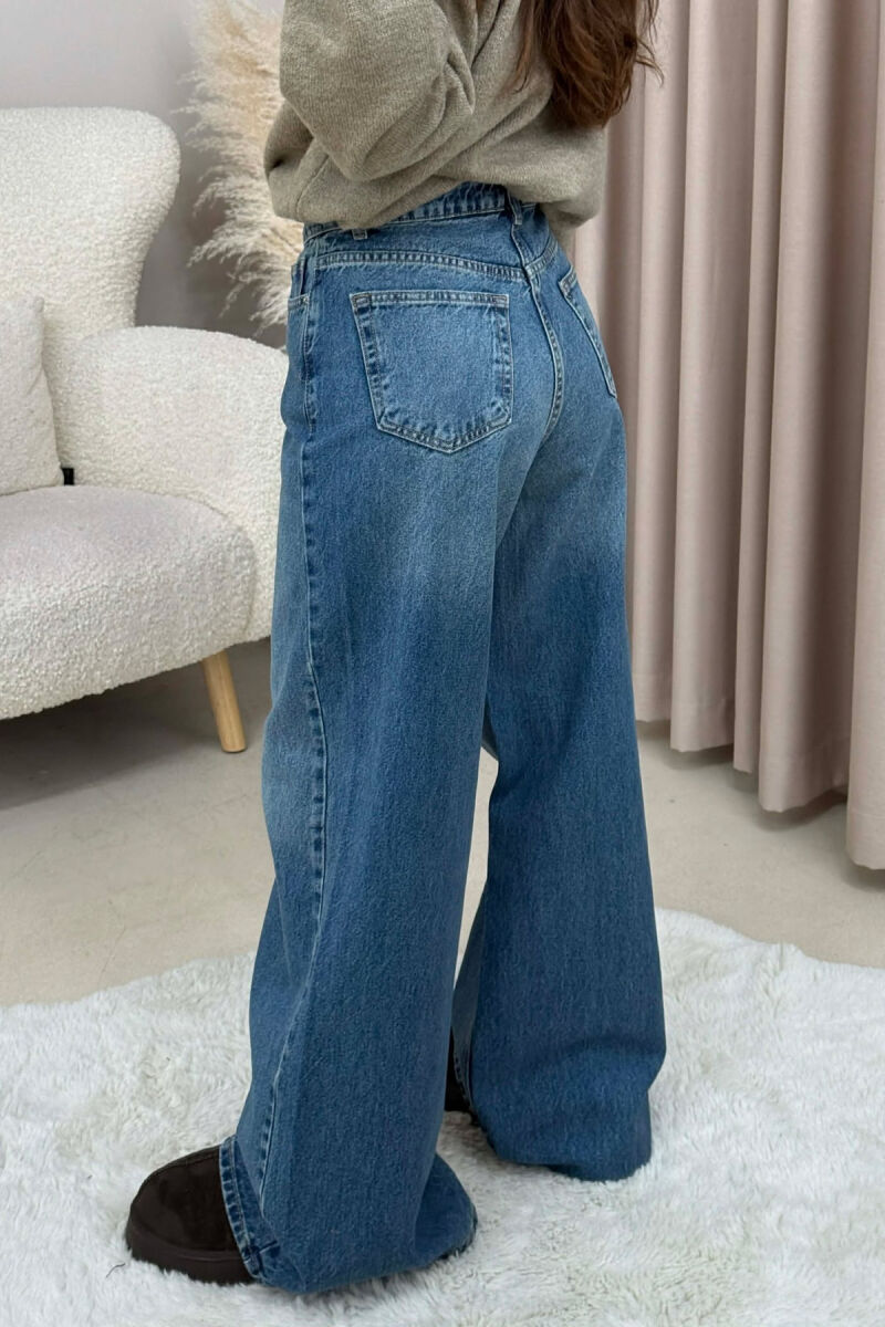 WIDE LEG SIMPLE WOMEN JEANS BLUE/BLU - 5