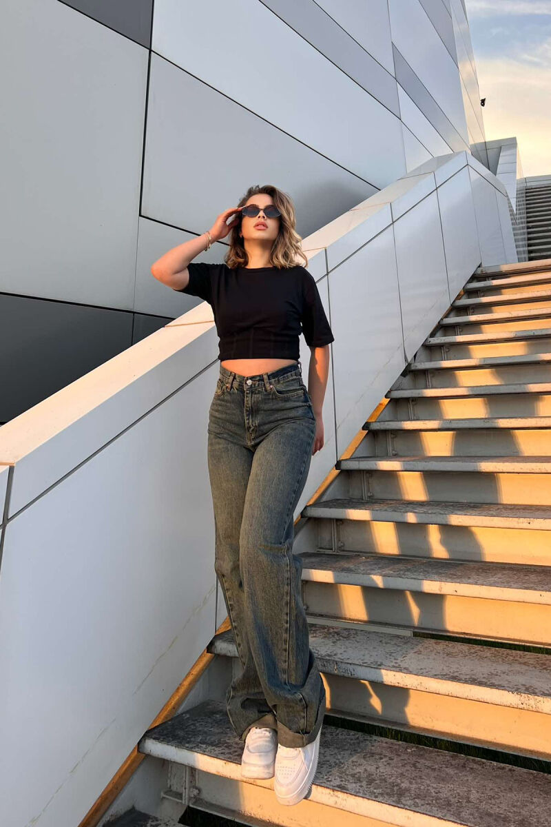 WIDE LEG SIMPLE WOMEN JEANS STEELBLUE/BLU CELIKU - 3