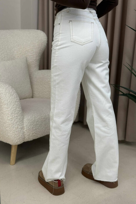 WIDE LEG SIMPLE WOMEN JEANS WHITE-E BARDHE - 4