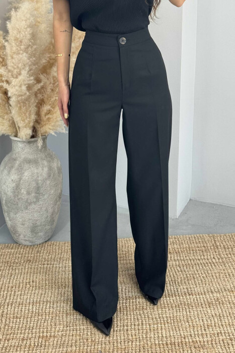 WIDE LEG SIMPLE WOMEN TROUSERS BLACK/ E ZEZE - 4