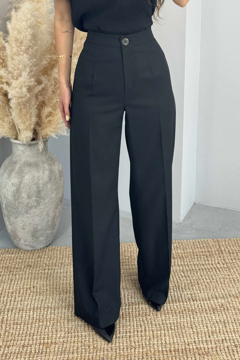 WIDE LEG SIMPLE WOMEN TROUSERS BLACK/ E ZEZE - 4