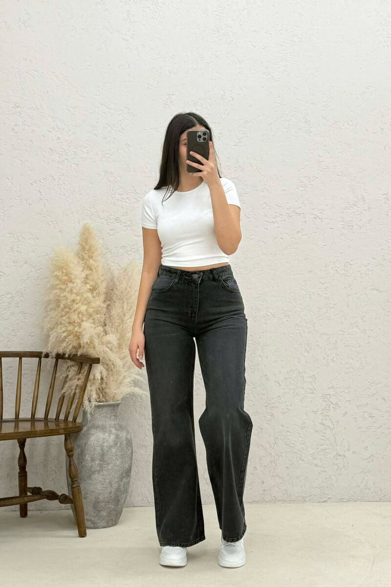 WIDE LEG WOMAN JEANS DARK GREY/GEE - 1