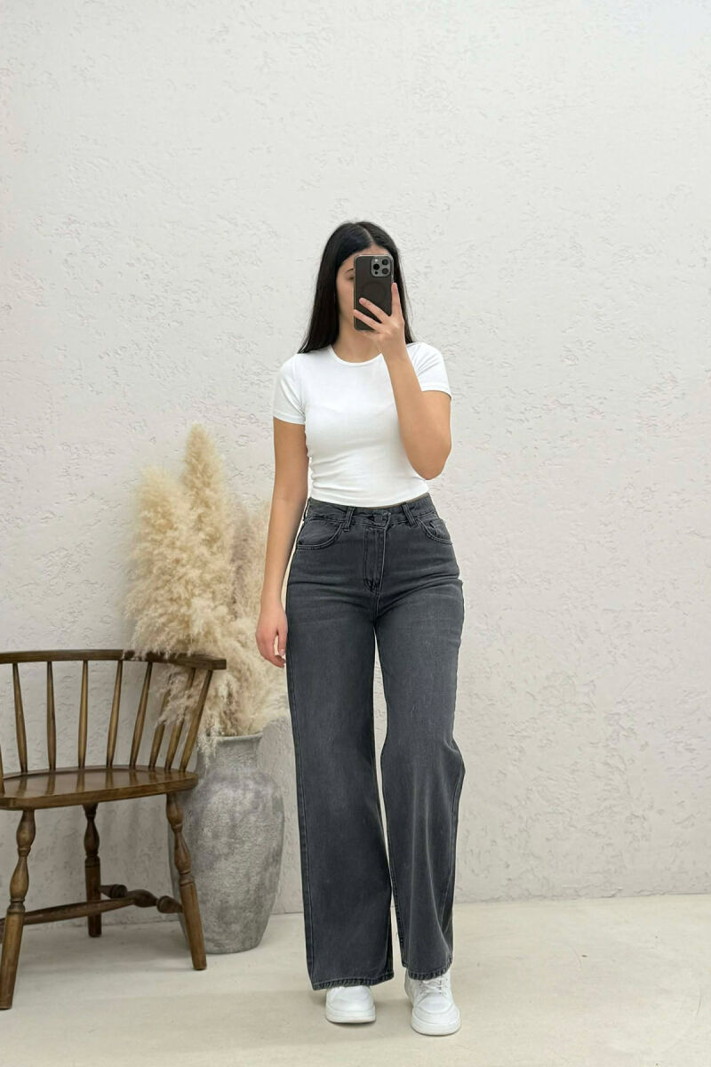 WIDE LEG WOMAN JEANS GREY ASH/GRI HIRI - 1