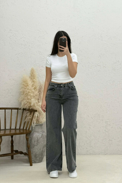 WIDE LEG WOMAN JEANS GREY/GRI - 1