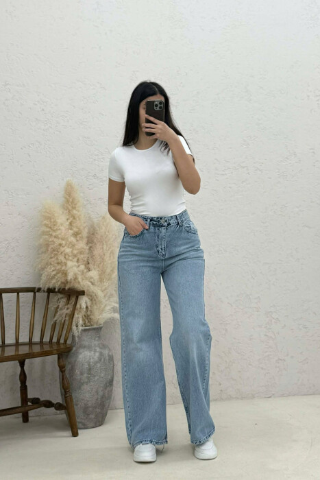 WIDE LEG WOMAN JEANS LIGHTBLUE/BZ - 1