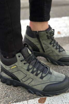 WINTER LACES AND ZIPPER MAN SHOES DARK GREEN/JEE 