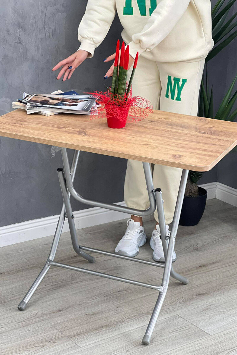 WOODEN SIMPLE FOLDING TABLE LIGHT BROWN/KAZB - 9