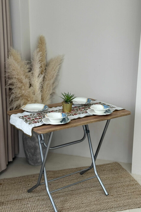 WOODEN SIMPLE FOLDING TABLE LIGHT BROWN/KAZB - 4