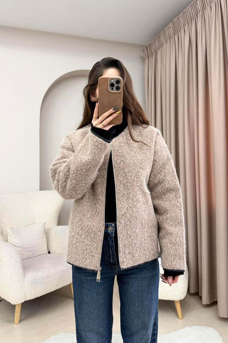 WOOL SIMPLE WOMEN JACKET BEIGE/BEZHE - 2