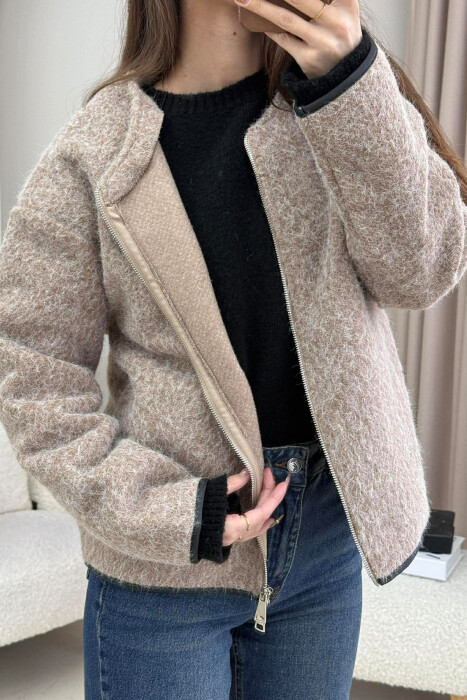 WOOL SIMPLE WOMEN JACKET BEIGE/BEZHE - 1
