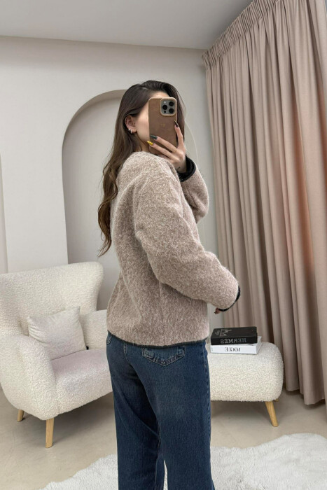 WOOL SIMPLE WOMEN JACKET BEIGE/BEZHE - 5