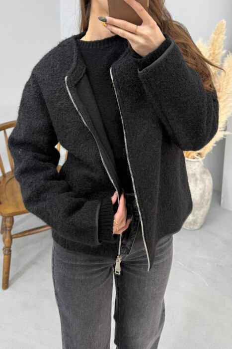 WOOL SIMPLE WOMEN JACKET BLACK/ E ZEZE 