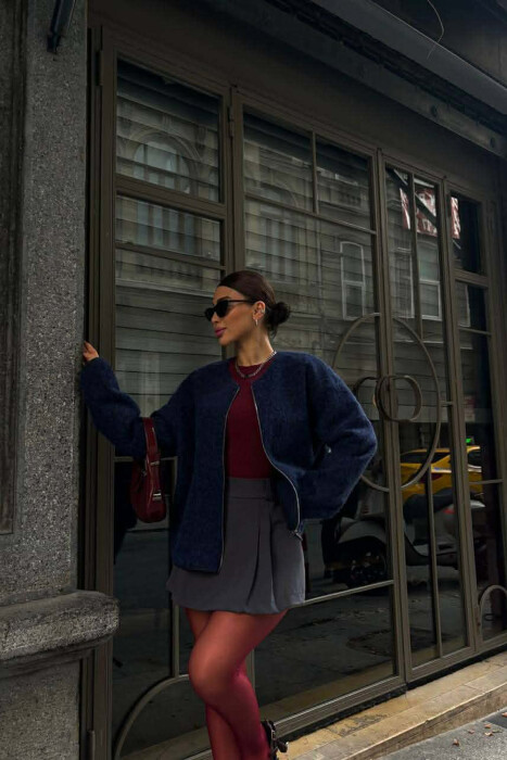 WOOL SIMPLE WOMEN JACKET BLUE/BLU - 4