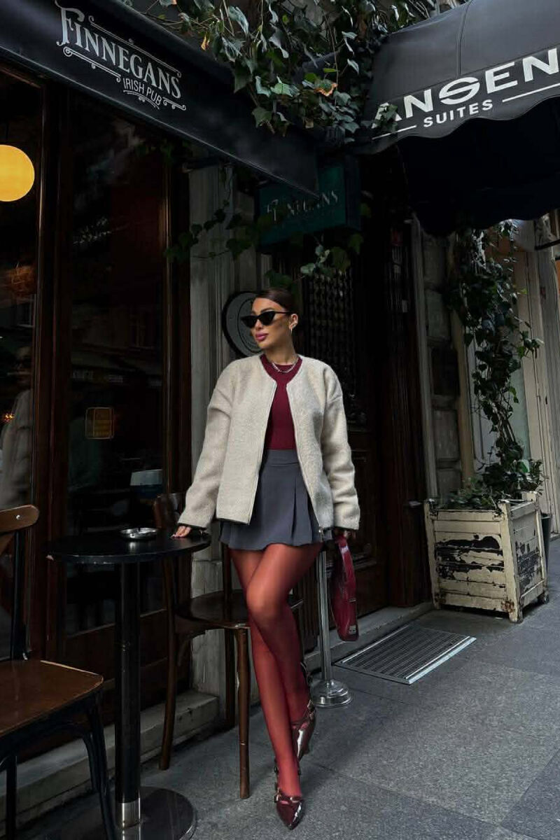 WOOL SIMPLE WOMEN JACKET CREAM/KREM - 2