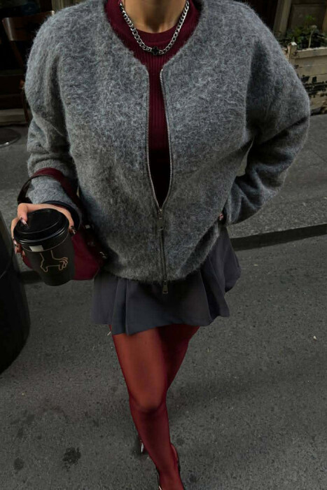 WOOL SIMPLE WOMEN JACKET GREY/GRI - 1