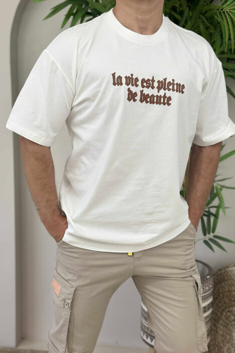 WRITTINGS BACK IMAGE MEN T-SHIRT WHITE-E BARDHE - 2