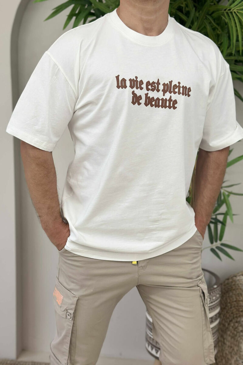 WRITTINGS BACK IMAGE MEN T-SHIRT WHITE-E BARDHE - 2