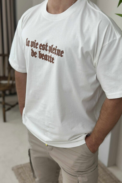 WRITTINGS BACK IMAGE MEN T-SHIRT WHITE-E BARDHE - 3