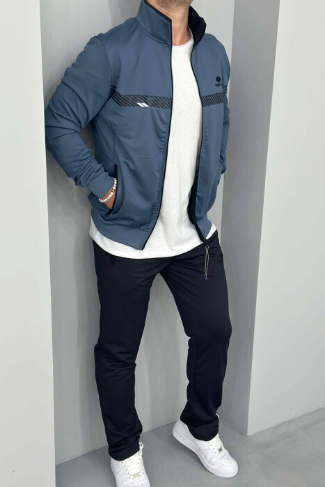 WRITTINGS JACKET+SWEATPANTS ONE COLOR MEN SET LIGHTBLUE/BZ 