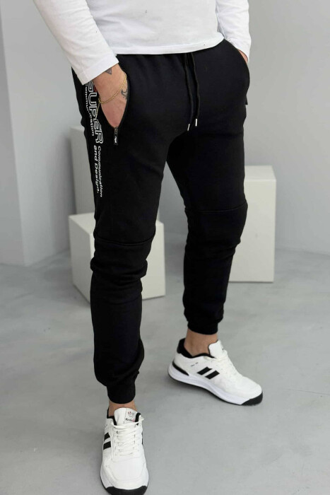 WRITTINGS MEN FLUFFY SWEATPANTS BLACK/ E ZEZE 