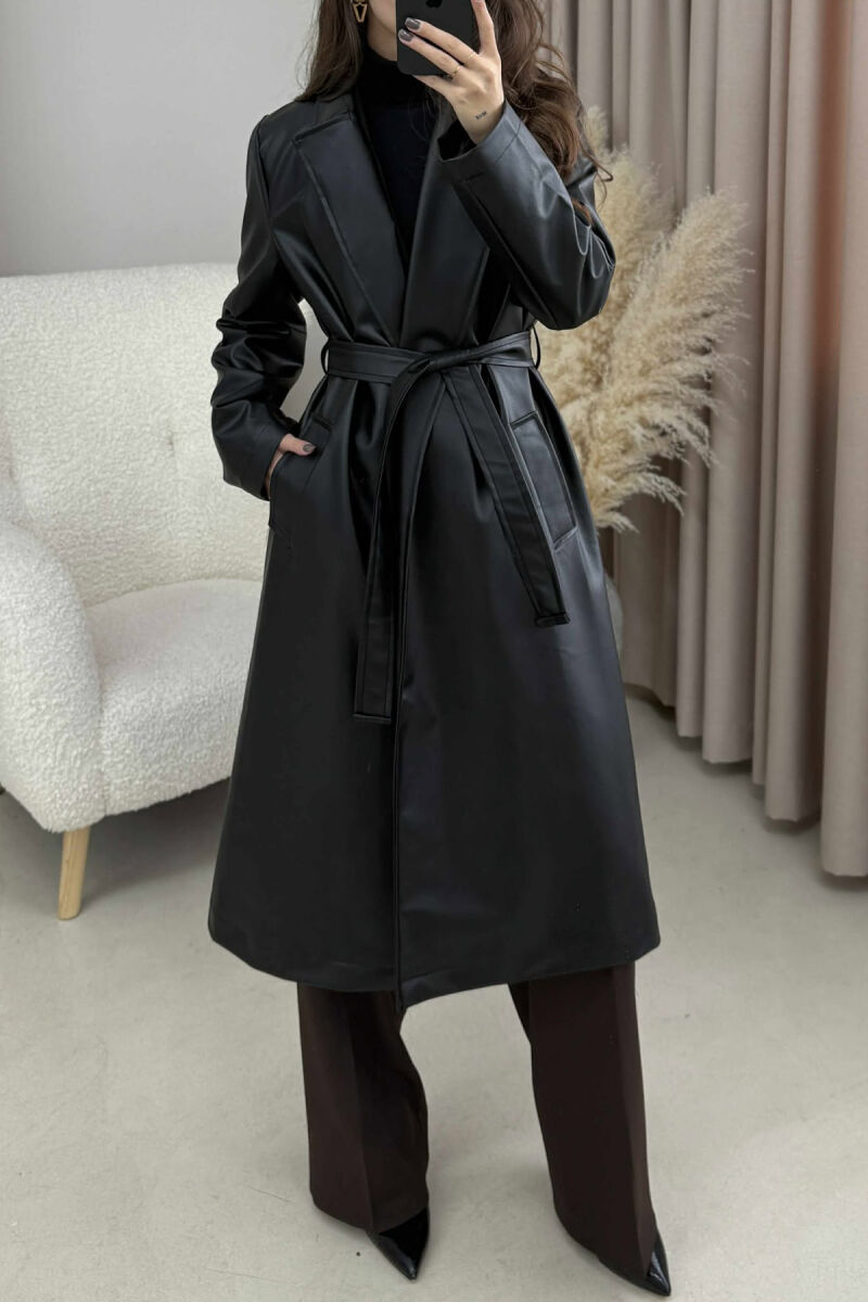 PARDESY E GJATË LËKURE ME LIDHËSE PËR FEMRA NË NGJYRË TË ZEZË - 8