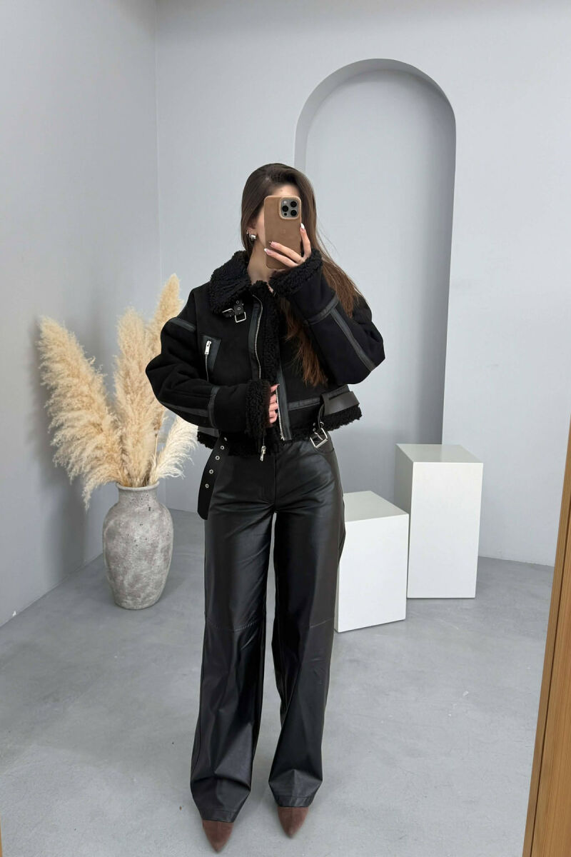 XHAKETE E SHKURTER NJE NGJYRESHE ME JAKE TE LARTE PER FEMRA NE NGJYRE TE ZEZE - 5