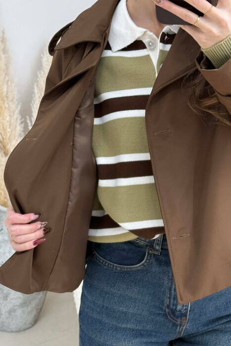 XHAKETE E SHKURTER NJE NGJYRESHE PER FEMRA NE NGJYRE KAFE - 4