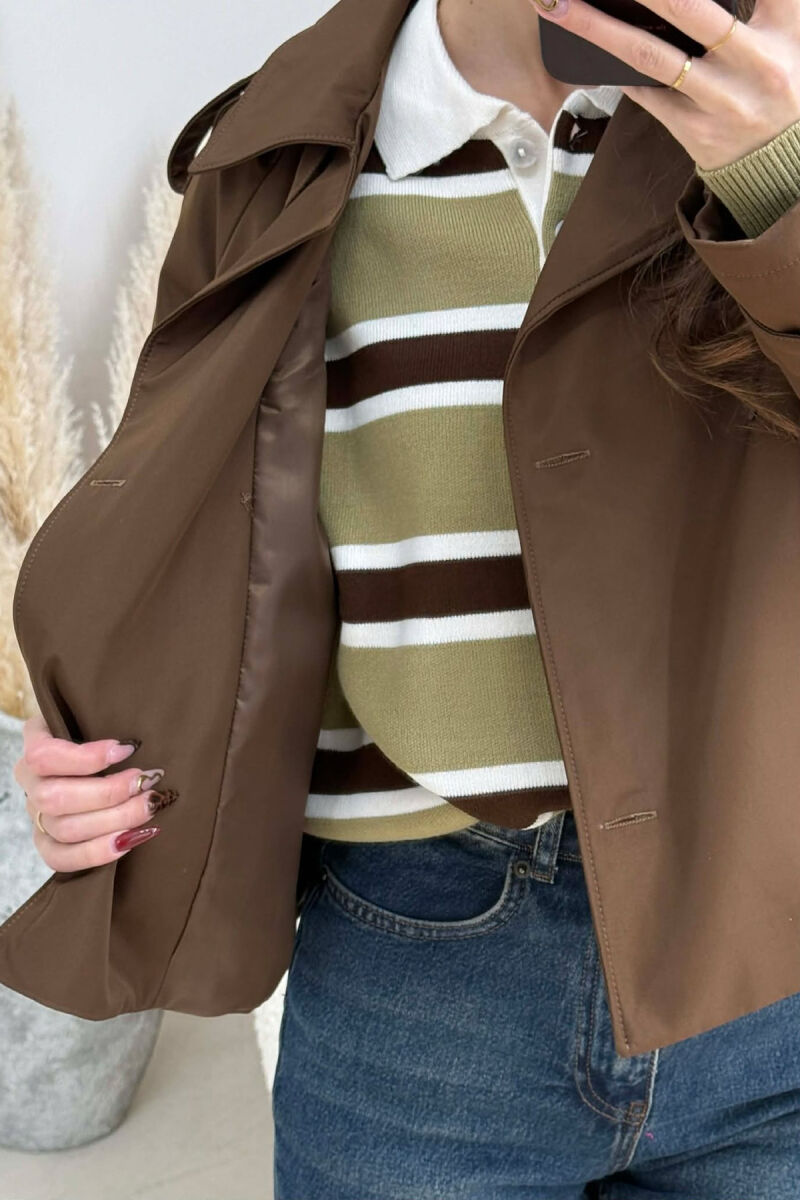 XHAKETE E SHKURTER NJE NGJYRESHE PER FEMRA NE NGJYRE KAFE - 4