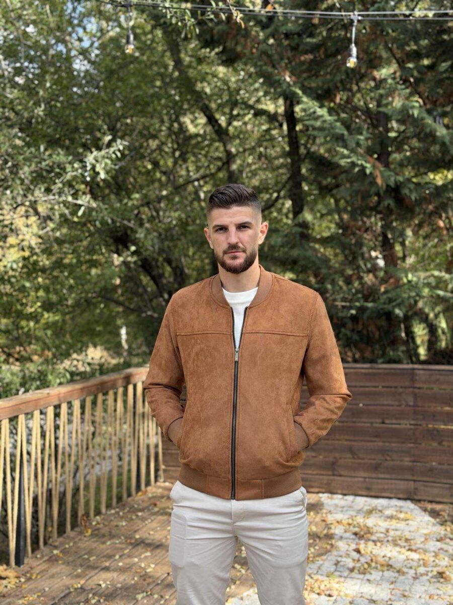 XHAKETË E THJESHTË NJË NGJYRËSHE PËR MESHKUJ NË NGJYRË KAFE TË ERRËT - 2