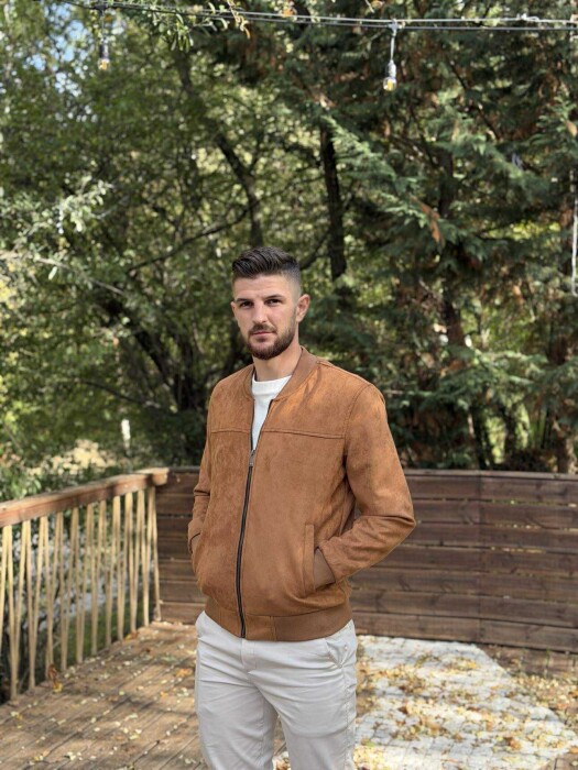 XHAKETË E THJESHTË NJË NGJYRËSHE PËR MESHKUJ NË NGJYRË KAFE TË ERRËT - 8