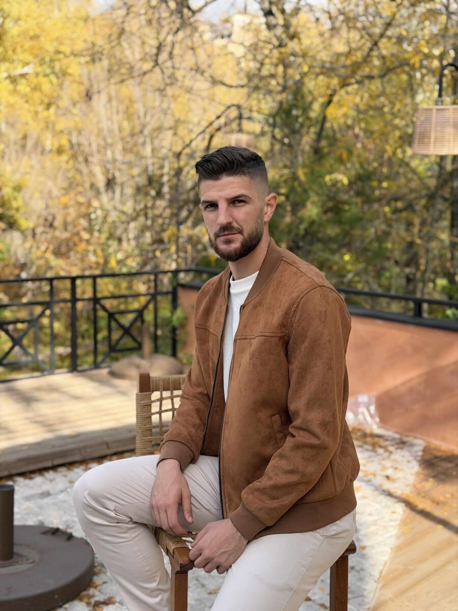 XHAKETË E THJESHTË NJË NGJYRËSHE PËR MESHKUJ NË NGJYRË KAFE TË ZBARDHUR - 7