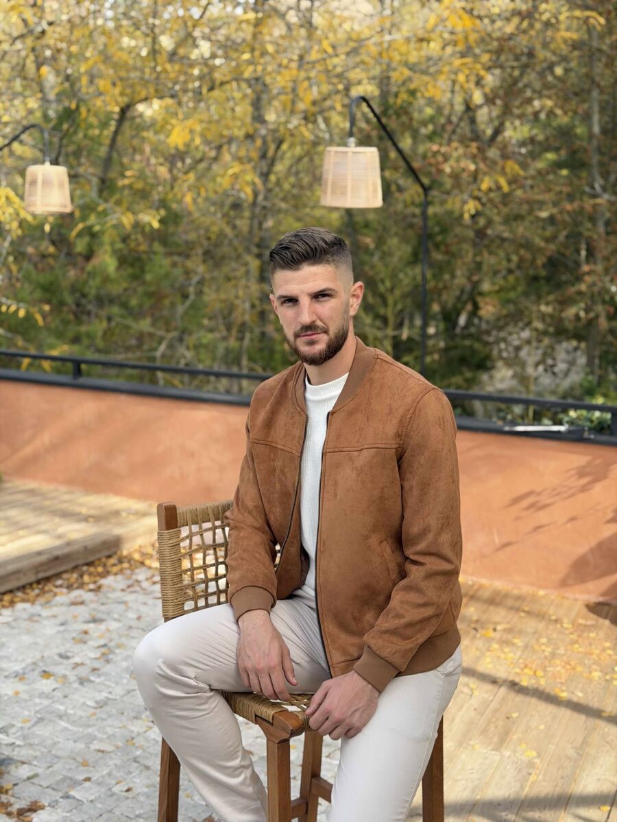 XHAKETË E THJESHTË NJË NGJYRËSHE PËR MESHKUJ NË NGJYRË KAFE TË ZBARDHUR - 9