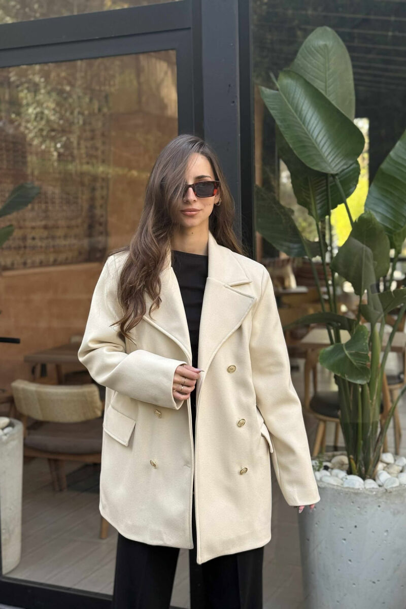 XHAKETE E THJESHTE ME DETAJIN E BUTONAVE GOLD PER FEMRA NE NGJYRE KREM - 3