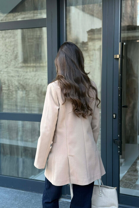 XHAKETE E THJESHTE NJE NGJYRESHE ME BUTONA PER FEMRA NE NGJYRE BEZHE - 5