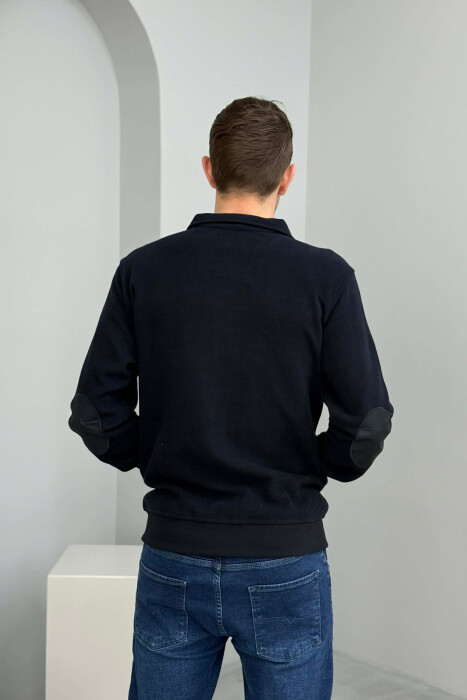 XHAKETË E THJESHTË NJËNGJYRËSHE ME JAKË ME ZINXHIR PËR MESHKUJ NË NGJYRËN BLU MESNATE - 3