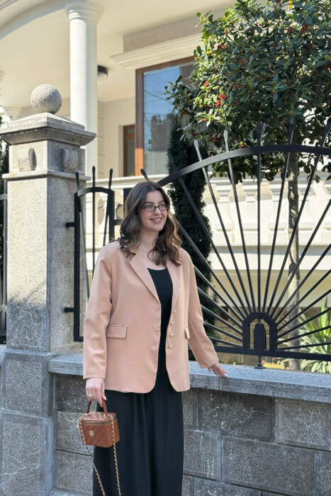 XHAKETE KLASIKE ME BUTONA GOLD PER FEMRA NE NGJYRE BEZHE - 2